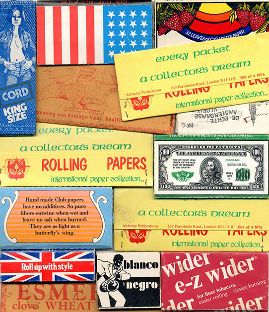 Collection Complete Paper A collection of 14 vintage packets of rolling papers, c. late 1970s ...