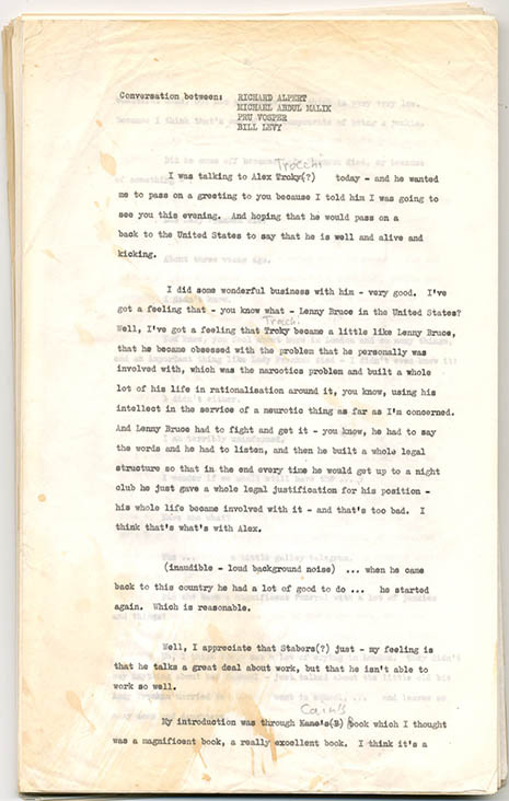 TRANSCRIPT. Original typed transcript of a conversation between Richard ...
